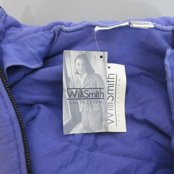 NWT 90's Willi Smith Womens Vest Sz Medium Lilac Quilted 2-Way Zip Front Casual - Picture 7 of 9
